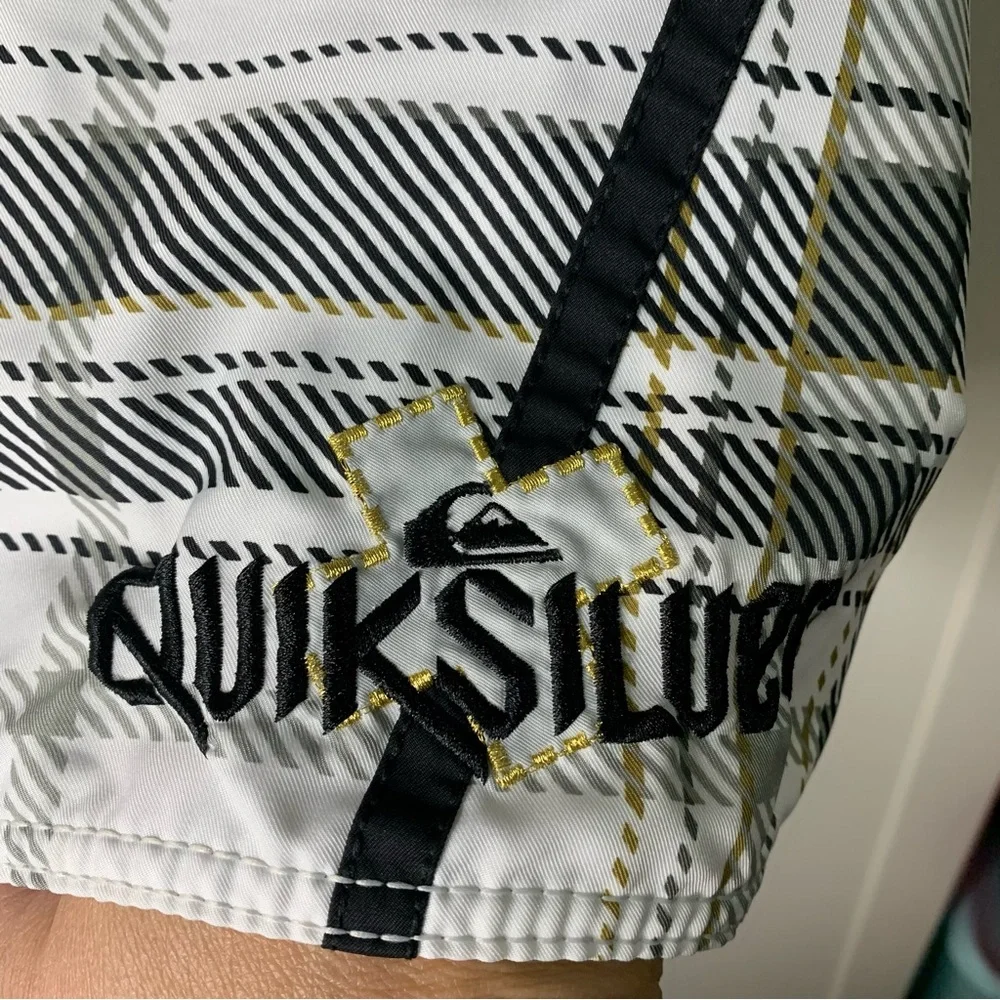 Quiksilver Plaid Embroidered Board Shorts